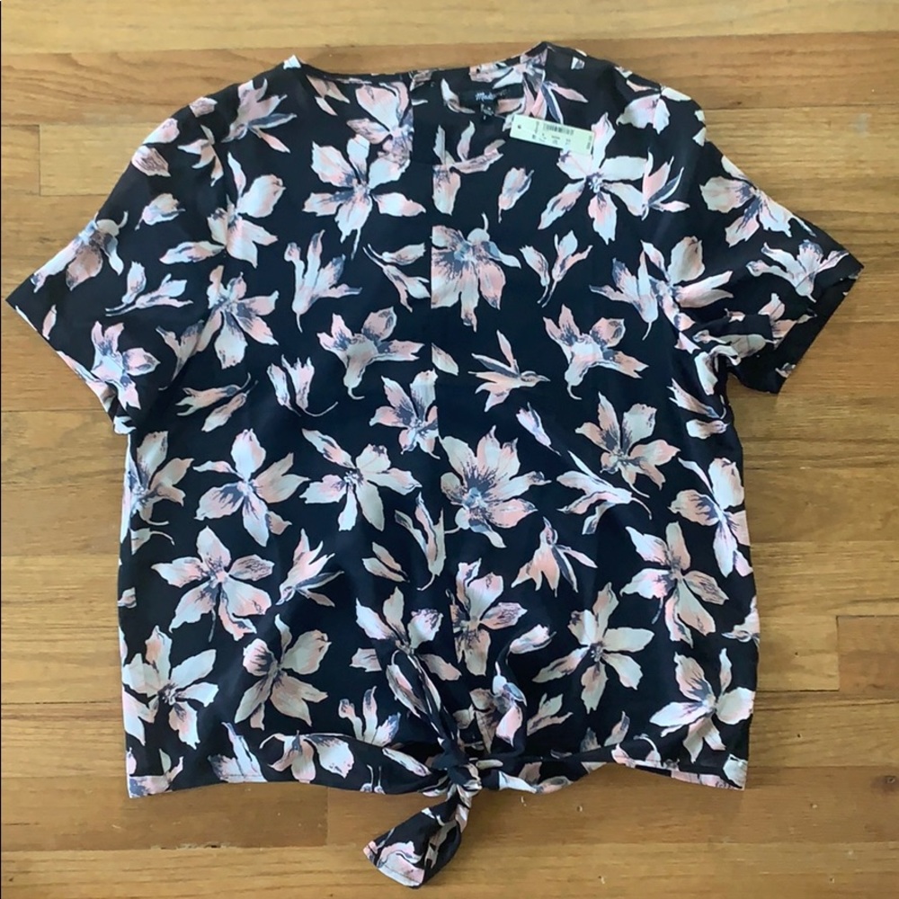 NWT Madewell Front Tie Blouse